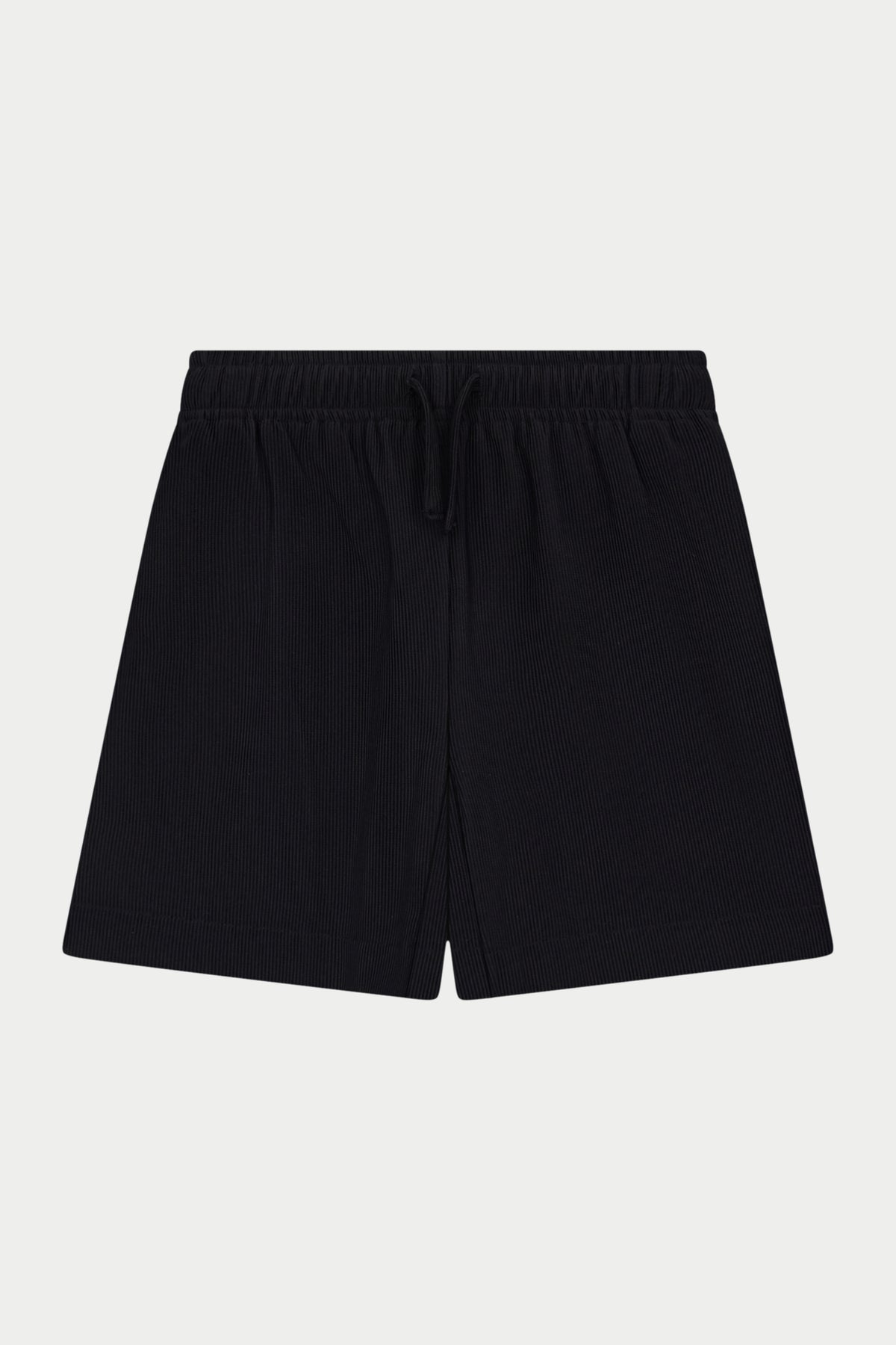 KIDS RIBBED SHORTS - BLACK