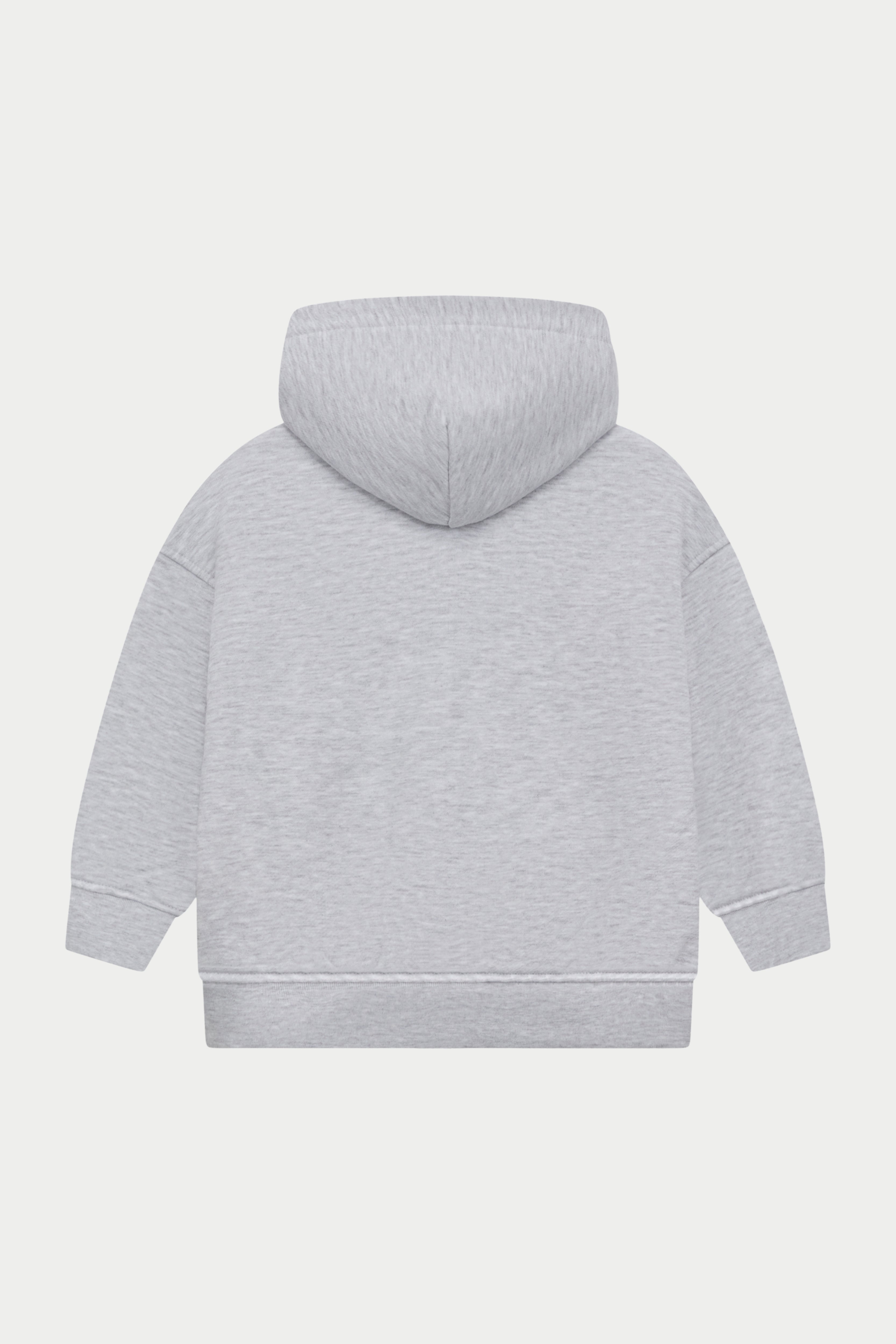 JUNIOR ZIP THROUGH EMBLEM APPLIQUE HOODIE - GREY MARL