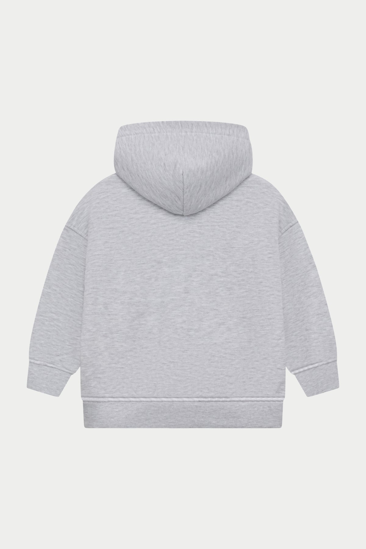KIDS ZIP THROUGH MONOGRAM EMBLEM APPLIQUE HOODIE - GREY MARL