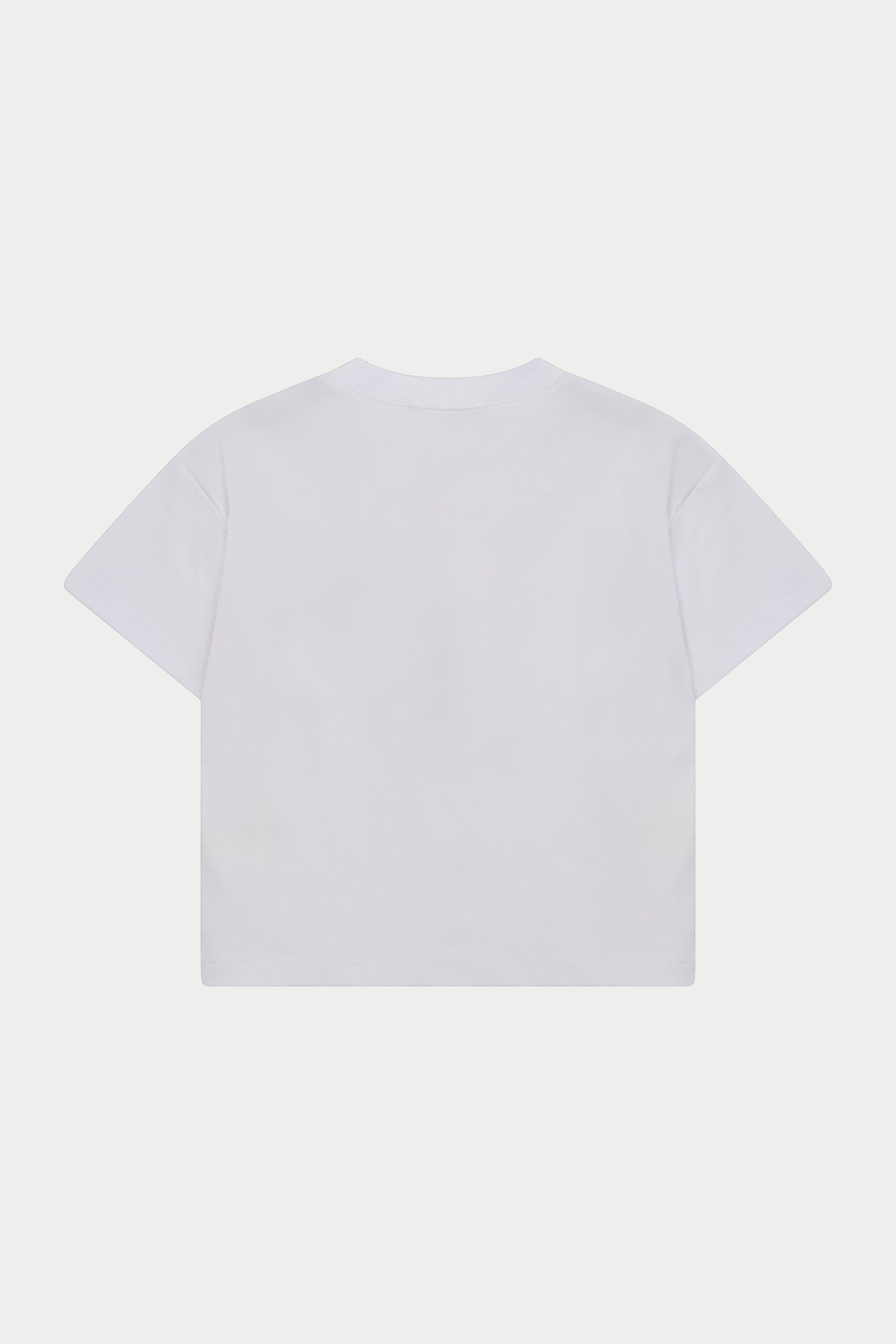 KIDS MONOGRAM EMBLEM APPLIQUE T-SHIRT - WHITE