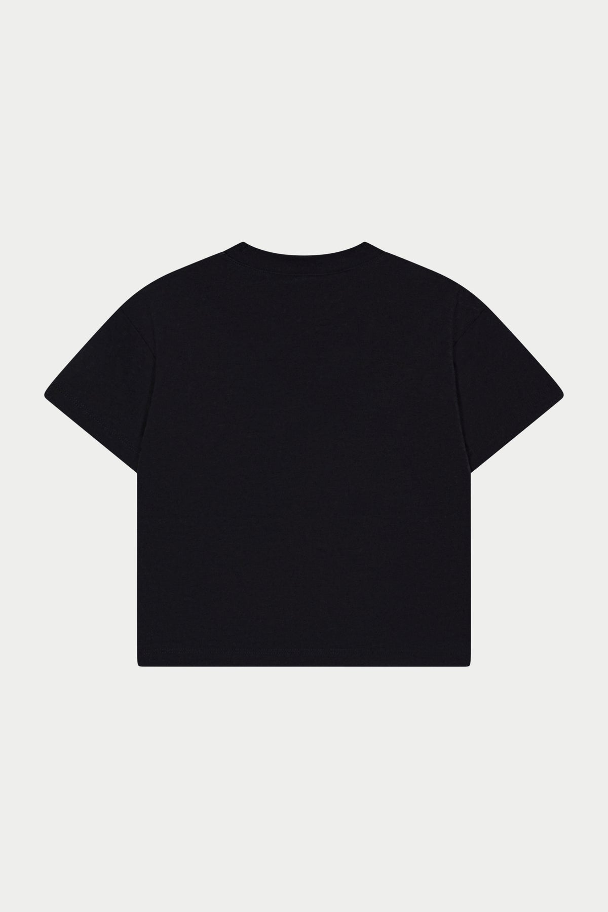 KIDS MONOGRAM EMBLEM APPLIQUE T-SHIRT - BLACK