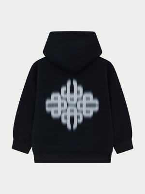 KIDS MOTION BLURRED HOODIE - BLACK