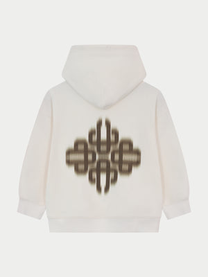 KIDS MOTION BLURRED HOODIE - OFF WHITE