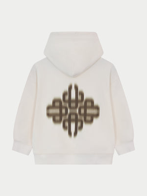 JUNIOR MOTION BLURRED HOODIE - OFF WHITE