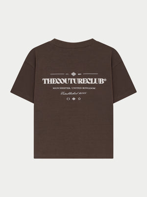 KIDS COPYRIGHT MULTI GRAPHIC T-SHIRT - BROWN