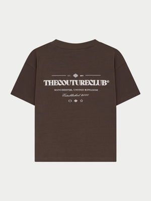 JUNIOR COPYRIGHT MULTI GRAPHIC T-SHIRT - BROWN