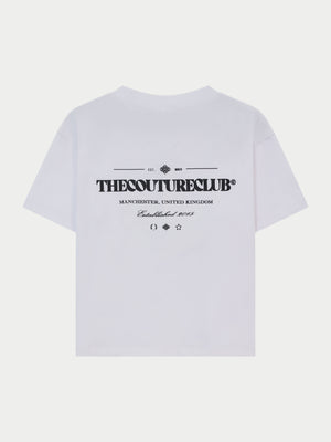 JUNIOR COPYRIGHT MULTI GRAPHIC T-SHIRT - WHITE