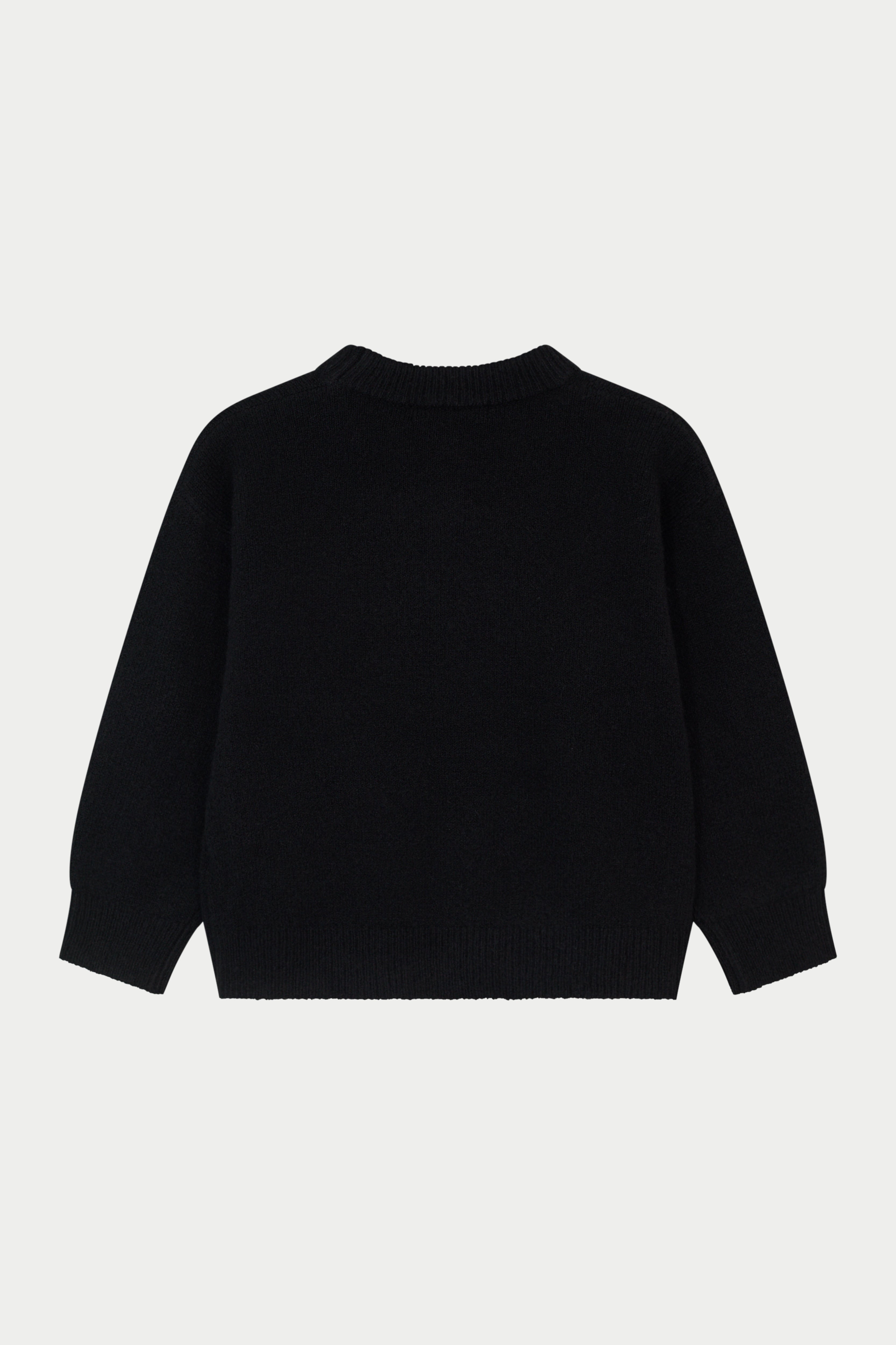 JUNIOR EMBLEM FLUFFY KNIT CREW - BLACK