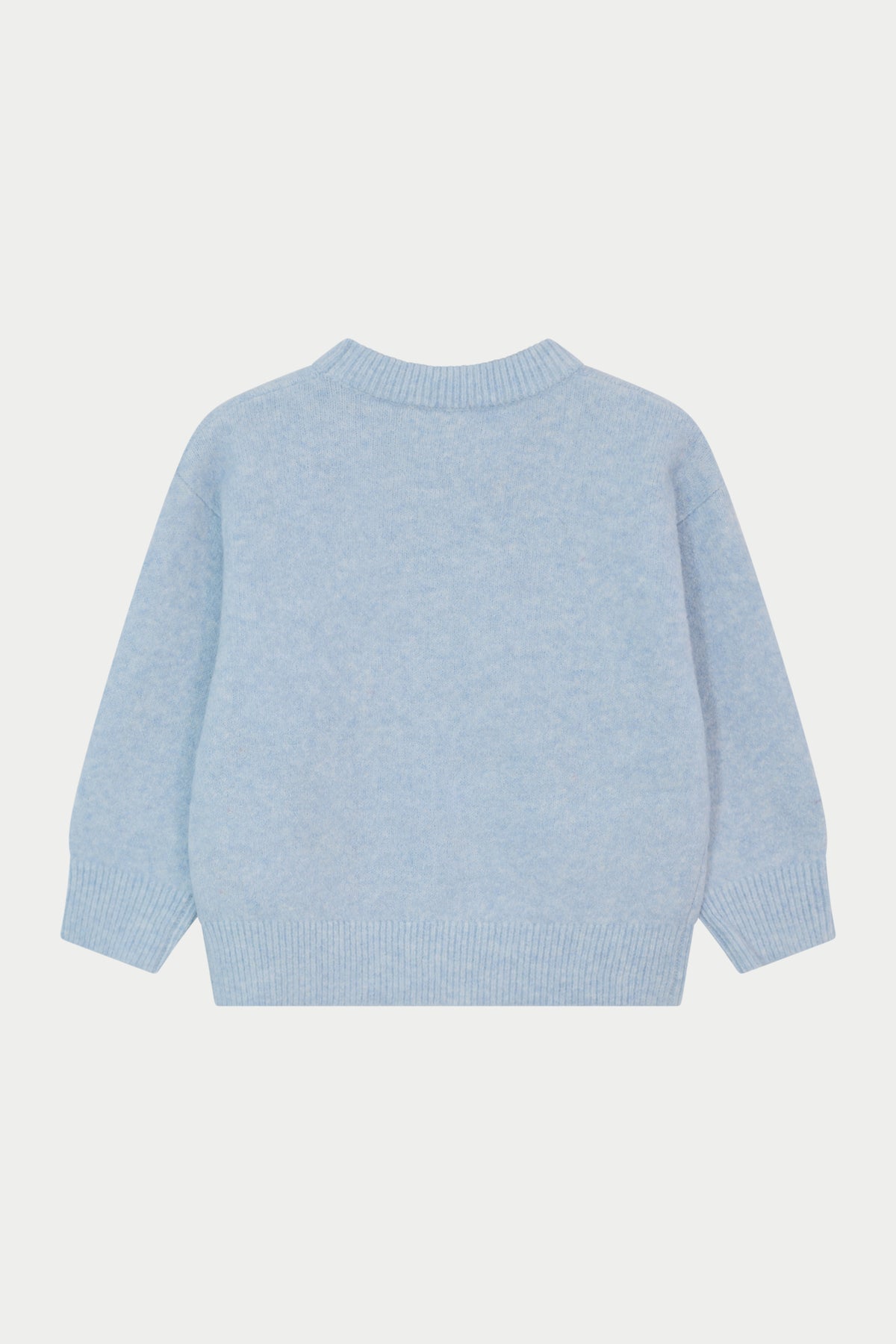 KIDS EMBLEM FLUFFY KNIT CREW - BLUE