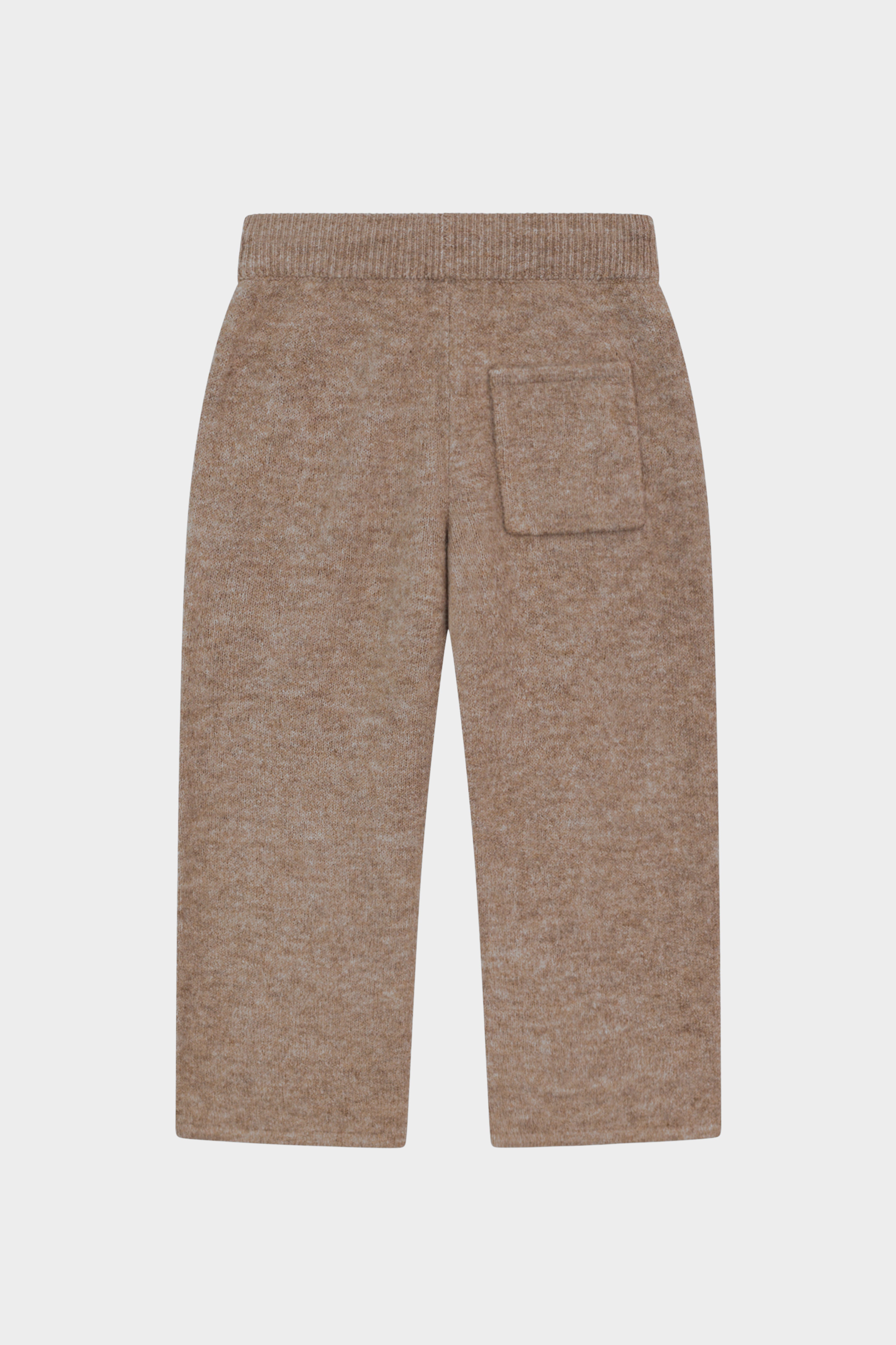 KIDS EMBLEM FLUFFY KNIT JOGGERS - BEIGE