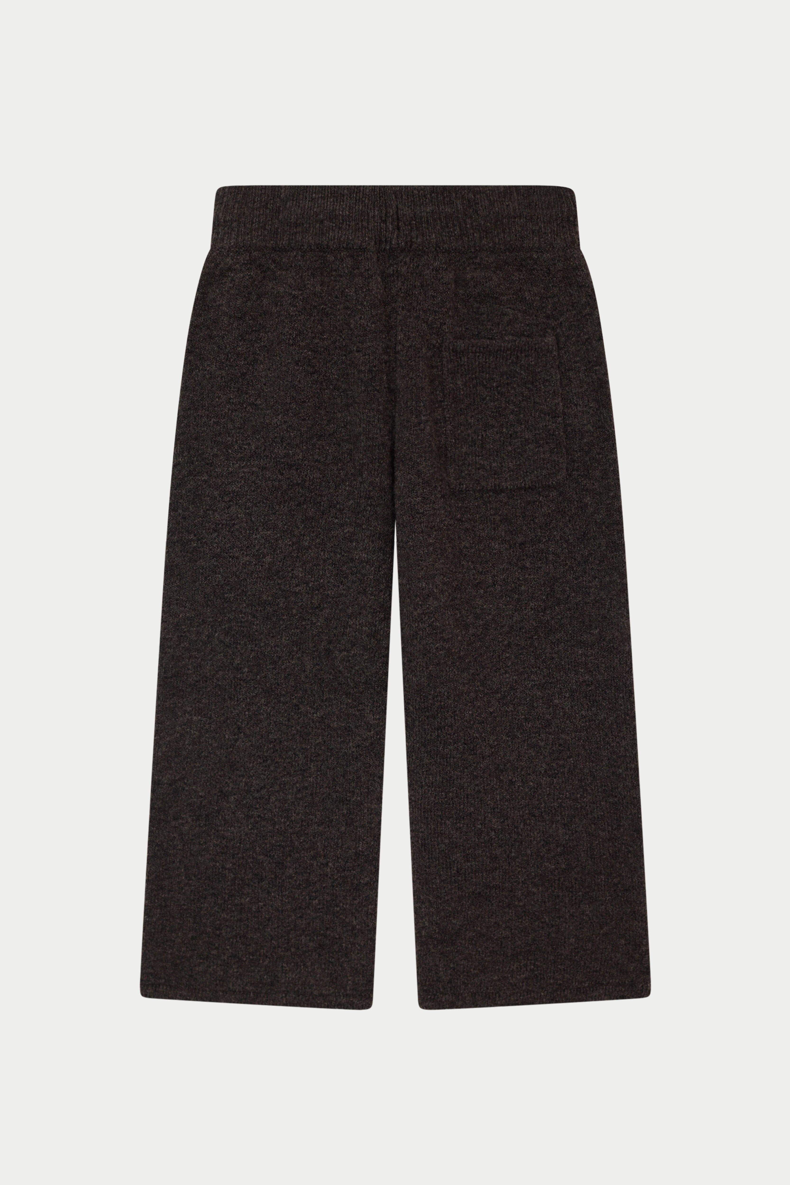 KIDS EMBLEM FLUFFY KNIT JOGGERS - BROWN