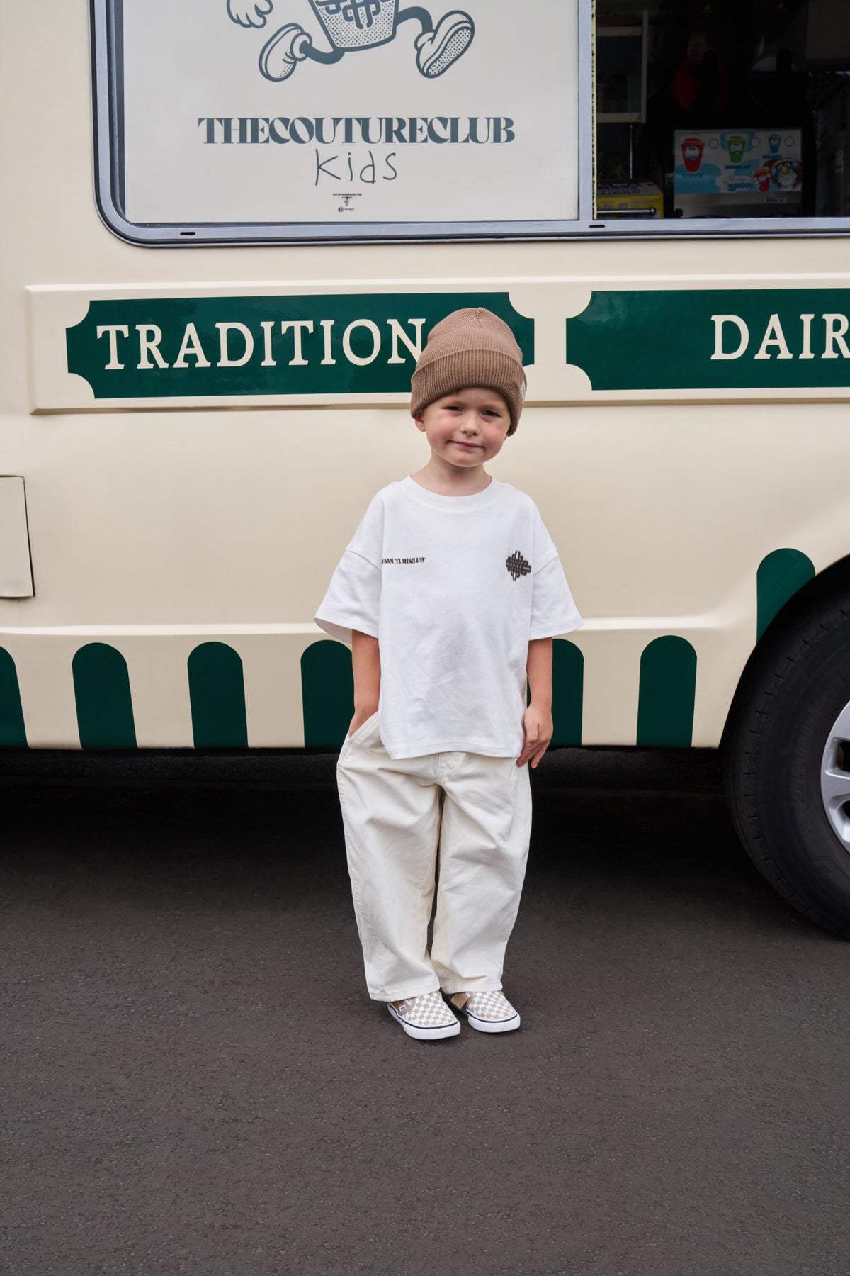 JUNIOR MOTION BLURRED T-SHIRT - OFF WHITE