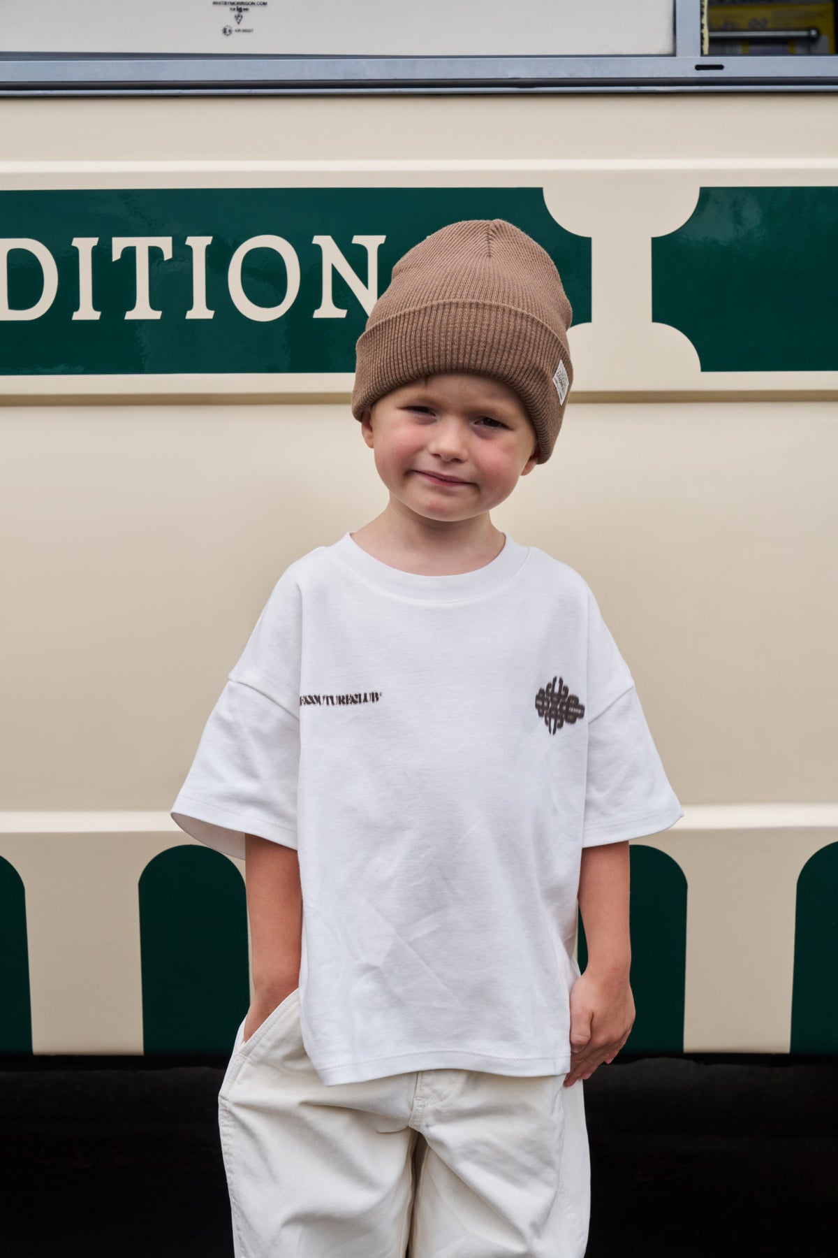 JUNIOR MOTION BLURRED T-SHIRT - OFF WHITE