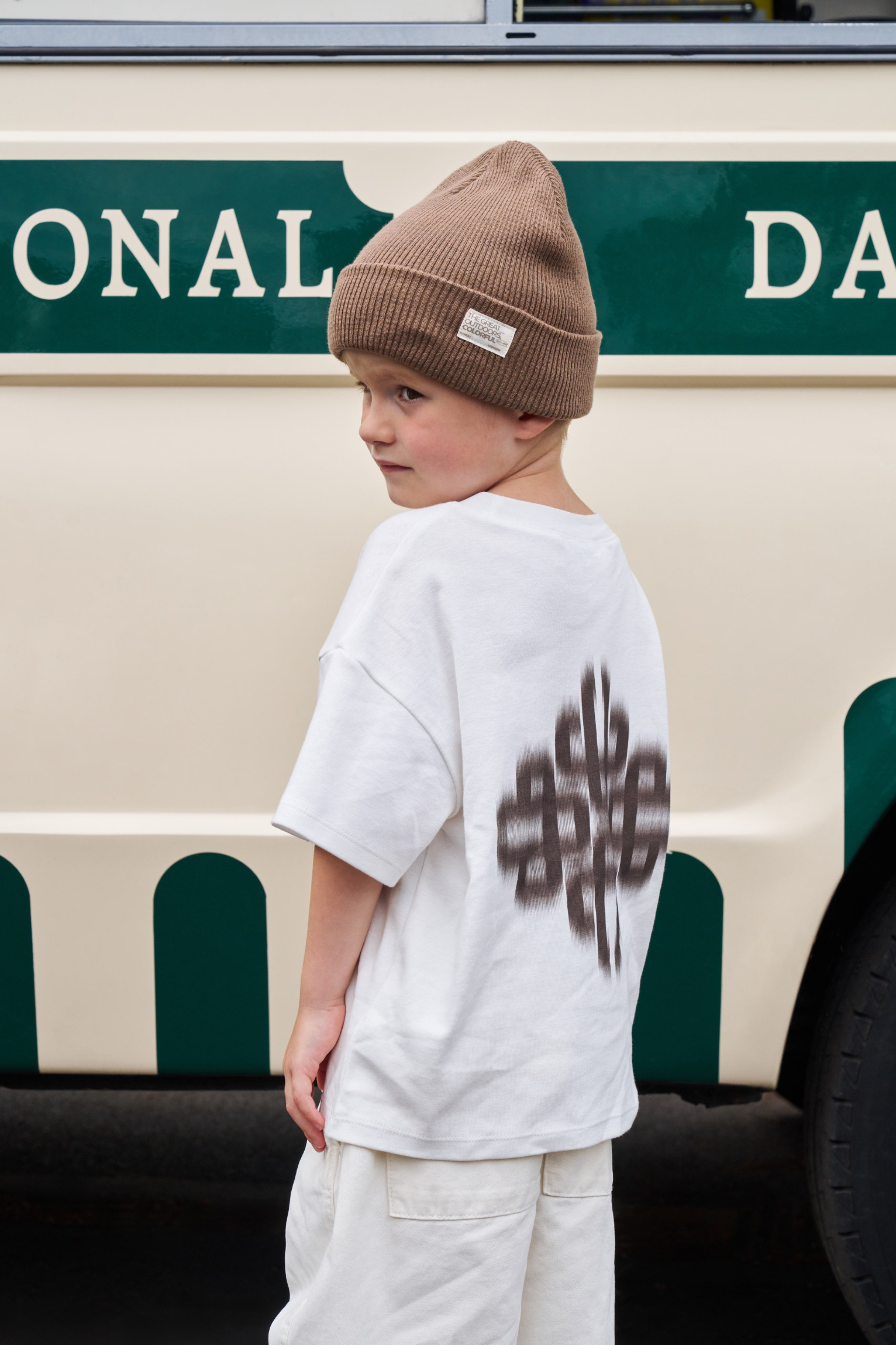 JUNIOR MOTION BLURRED T-SHIRT - OFF WHITE