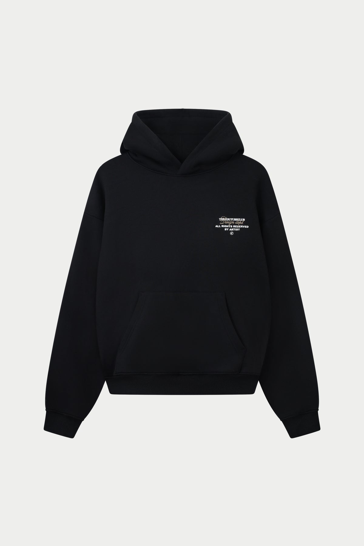 DESIGN DEPARTMENT CHEST PRINT HOODIE - BLACK