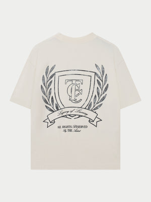 WASHED LAUREL VARSITY GRAPHIC T-SHIRT - OFF WHITE