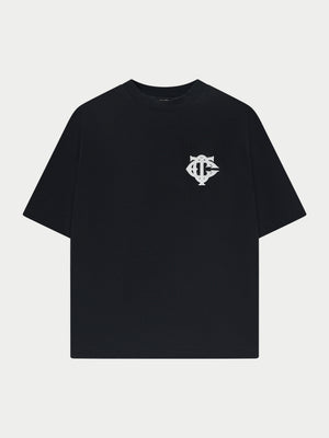 APPLIQUE MONOGRAM EMBLEM T-SHIRT - BLACK