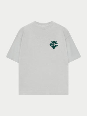 APPLIQUE MONOGRAM EMBLEM T-SHIRT - GREY MARL
