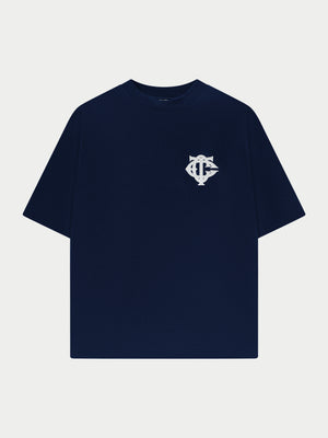 APPLIQUE MONOGRAM EMBLEM T-SHIRT - NAVY