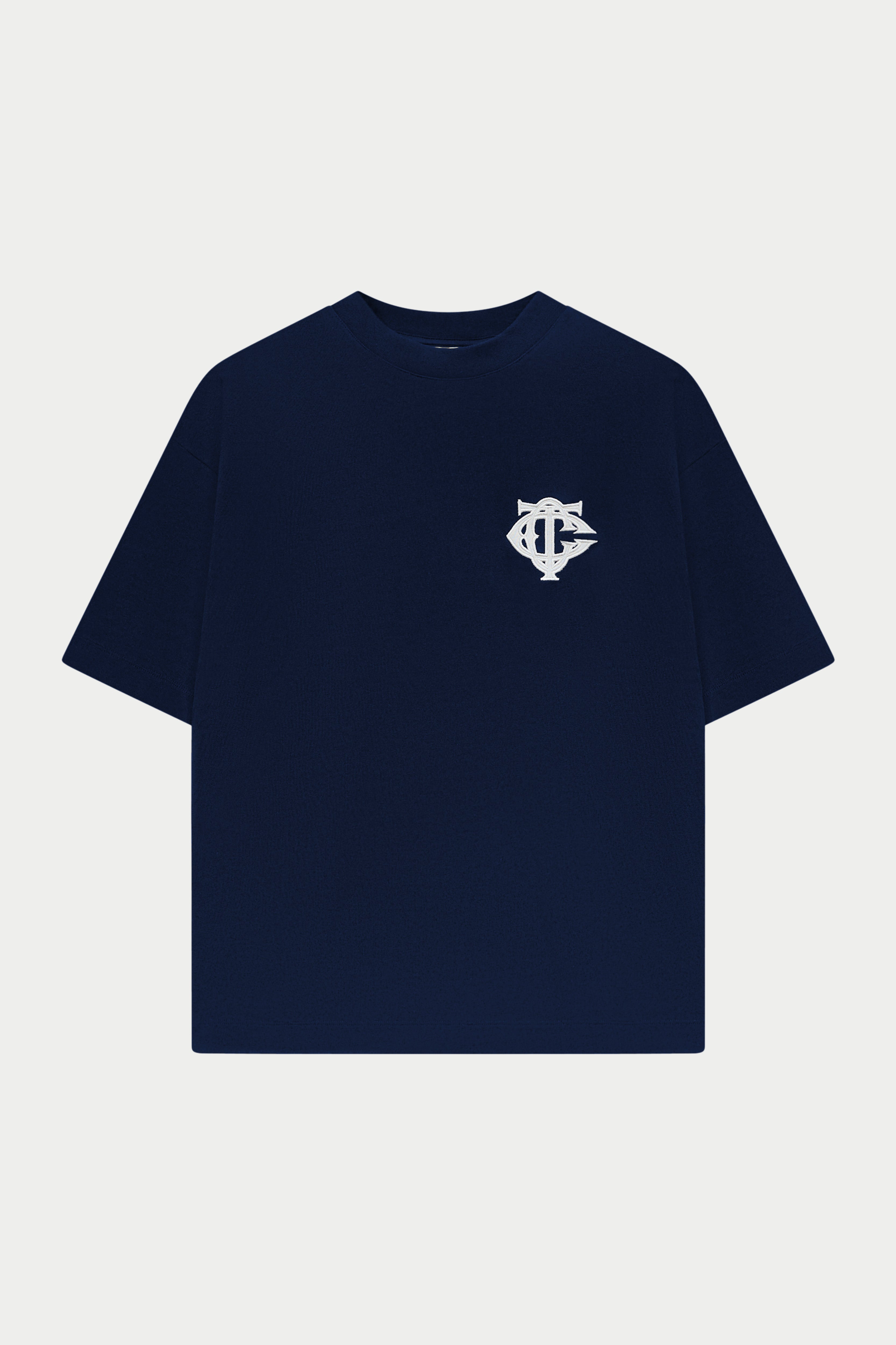 APPLIQUE MONOGRAM EMBLEM T-SHIRT - NAVY