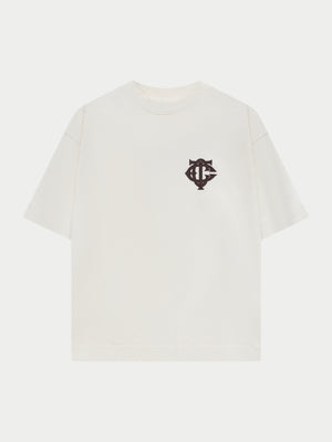 APPLIQUE MONOGRAM EMBLEM T-SHIRT - OFF WHITE