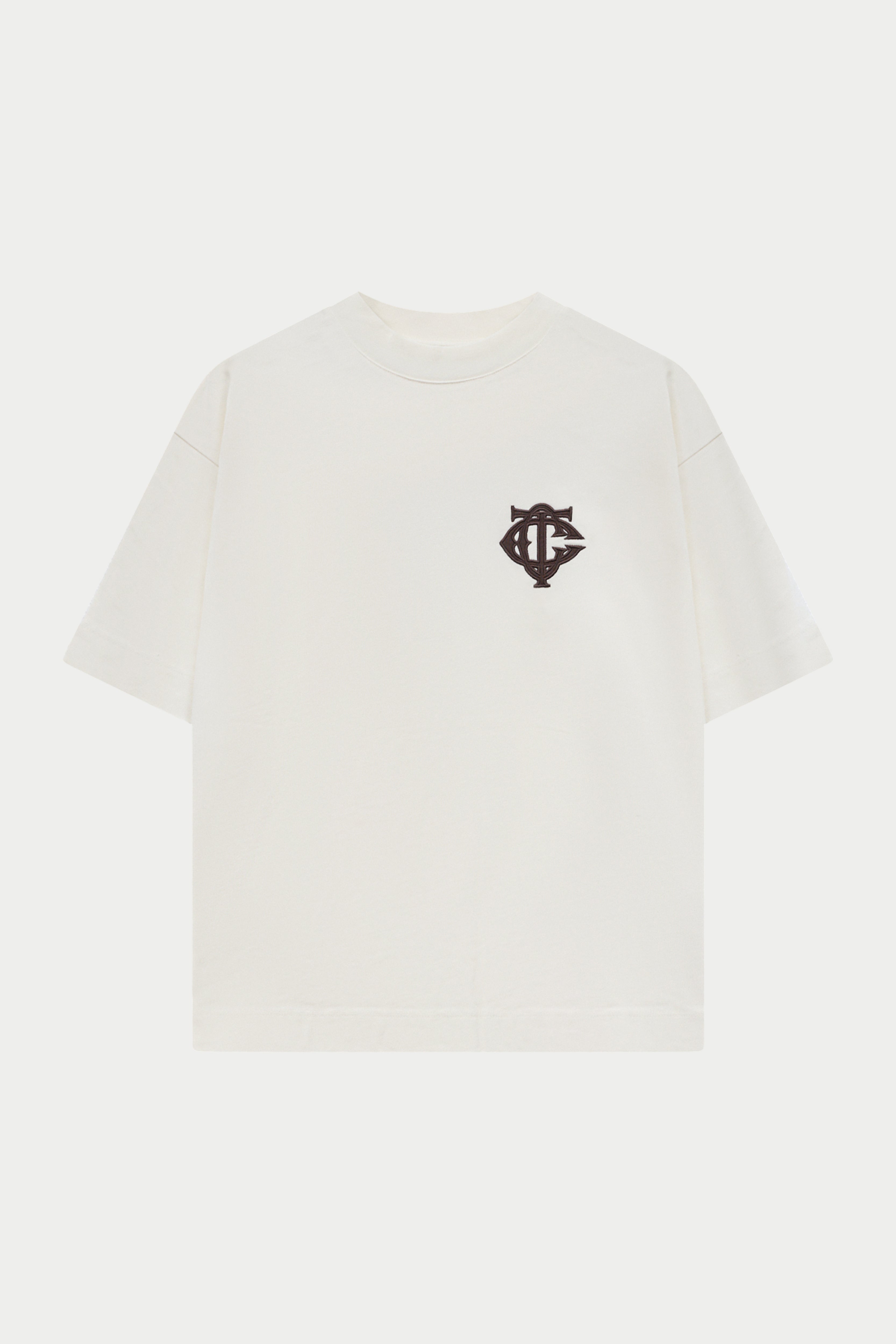 APPLIQUE MONOGRAM EMBLEM T-SHIRT - OFF WHITE