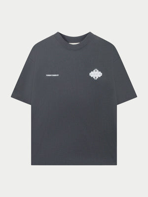 MOTION BLURRED EMBLEM T-SHIRT - CHARCOAL