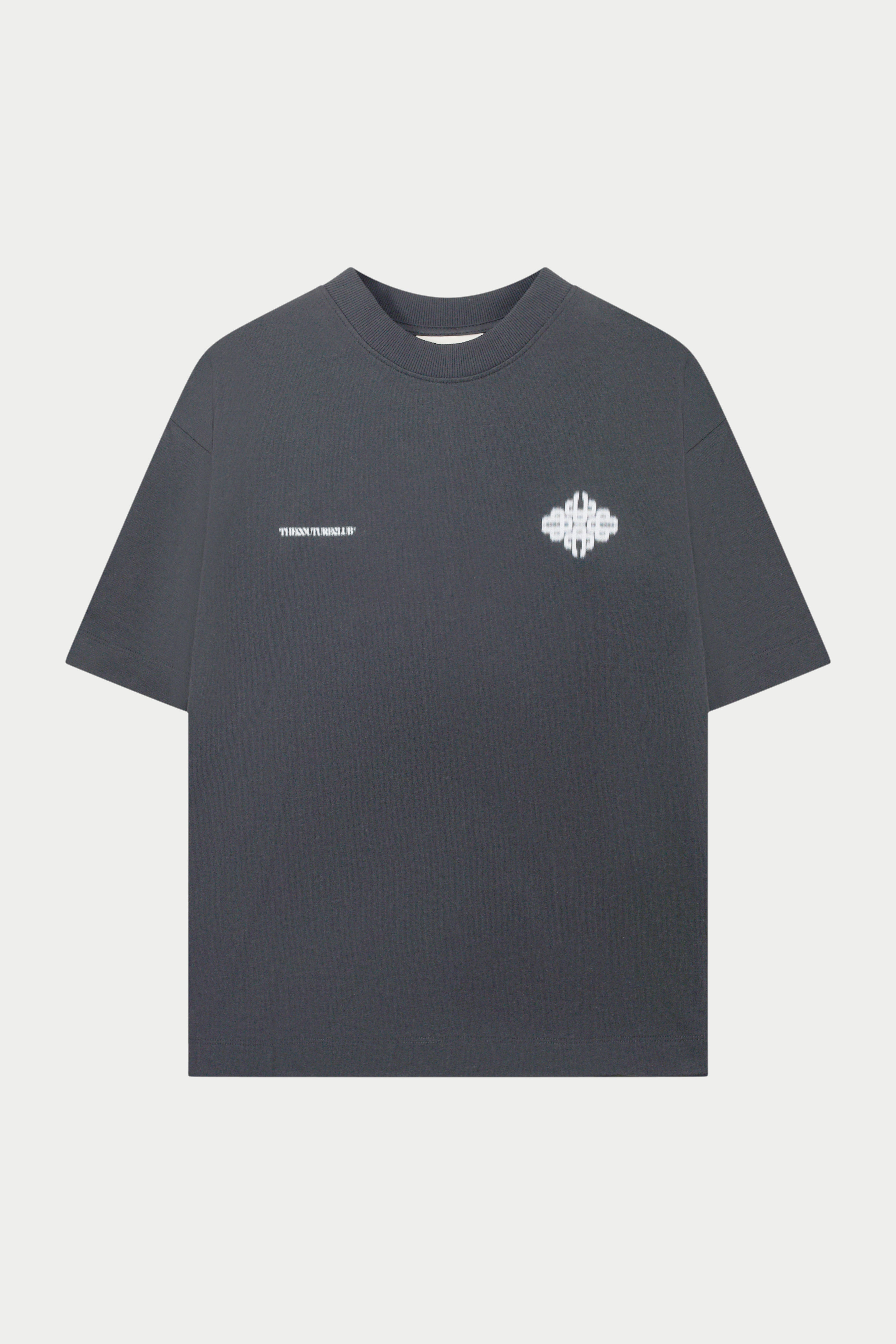 MOTION BLURRED EMBLEM T-SHIRT - CHARCOAL