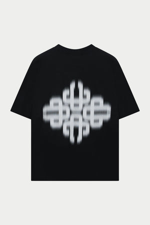 MOTION BLURRED EMBLEM T-SHIRT - BLACK