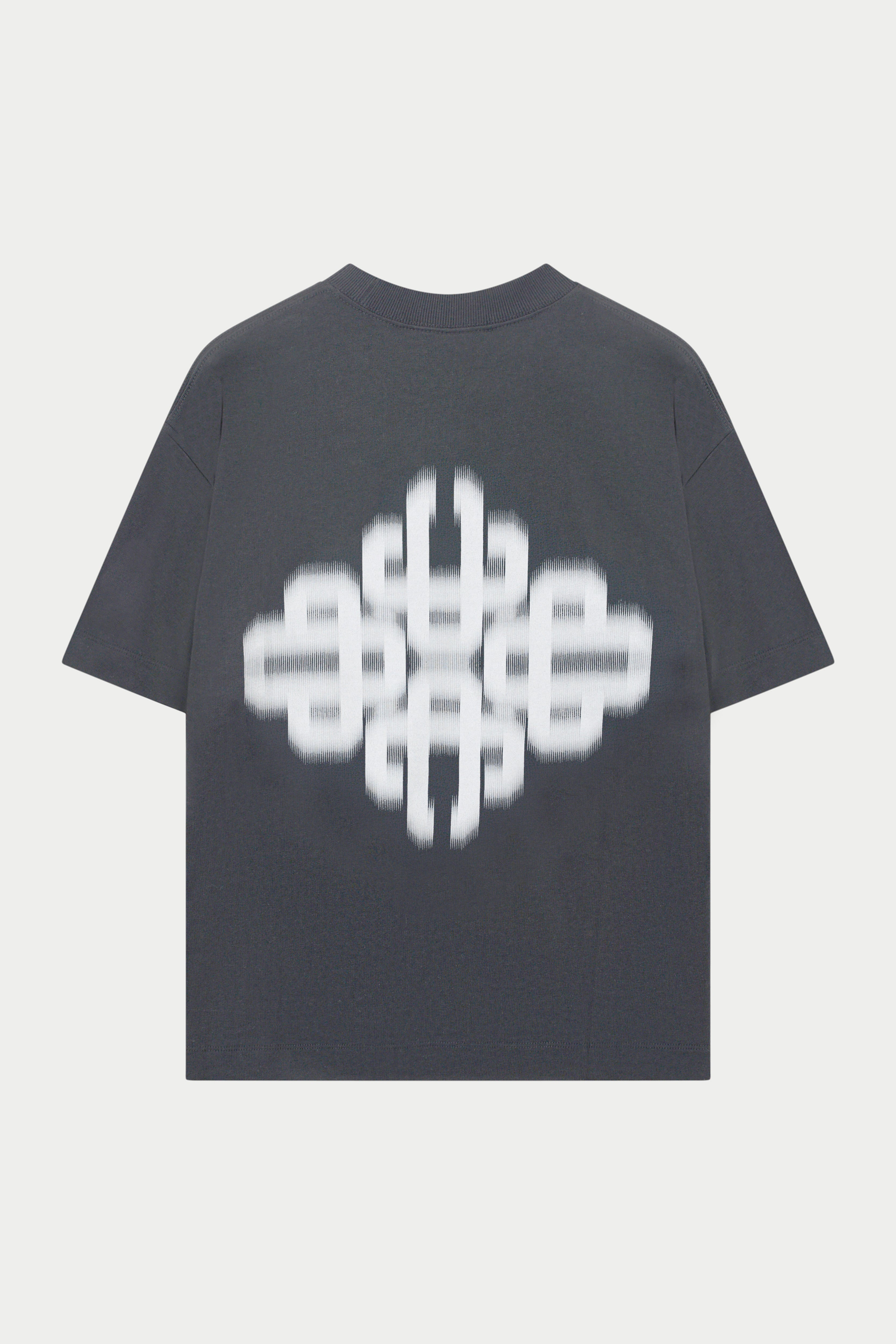MOTION BLURRED EMBLEM T-SHIRT - CHARCOAL