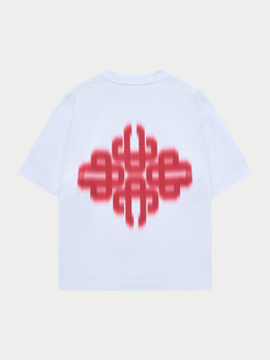 MOTION BLURRED EMBLEM T-SHIRT - RED