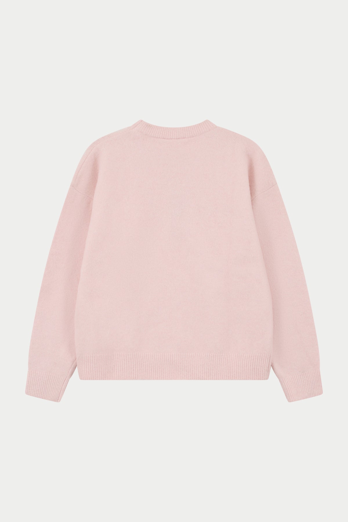 MONOGRAM FLUFFY KNIT CREW - PINK