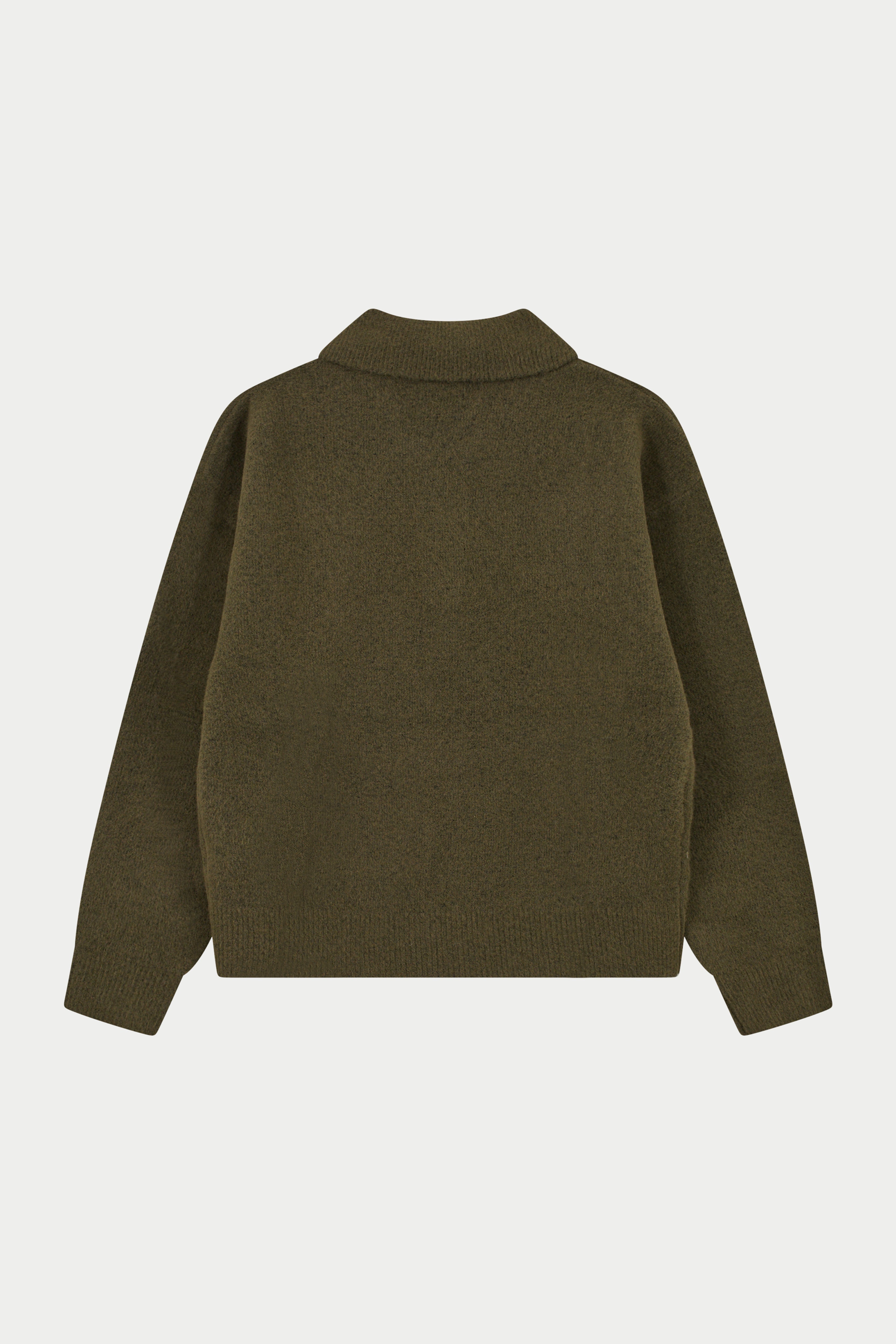 MONOGRAM FLUFFY KNIT POLO - KHAKI