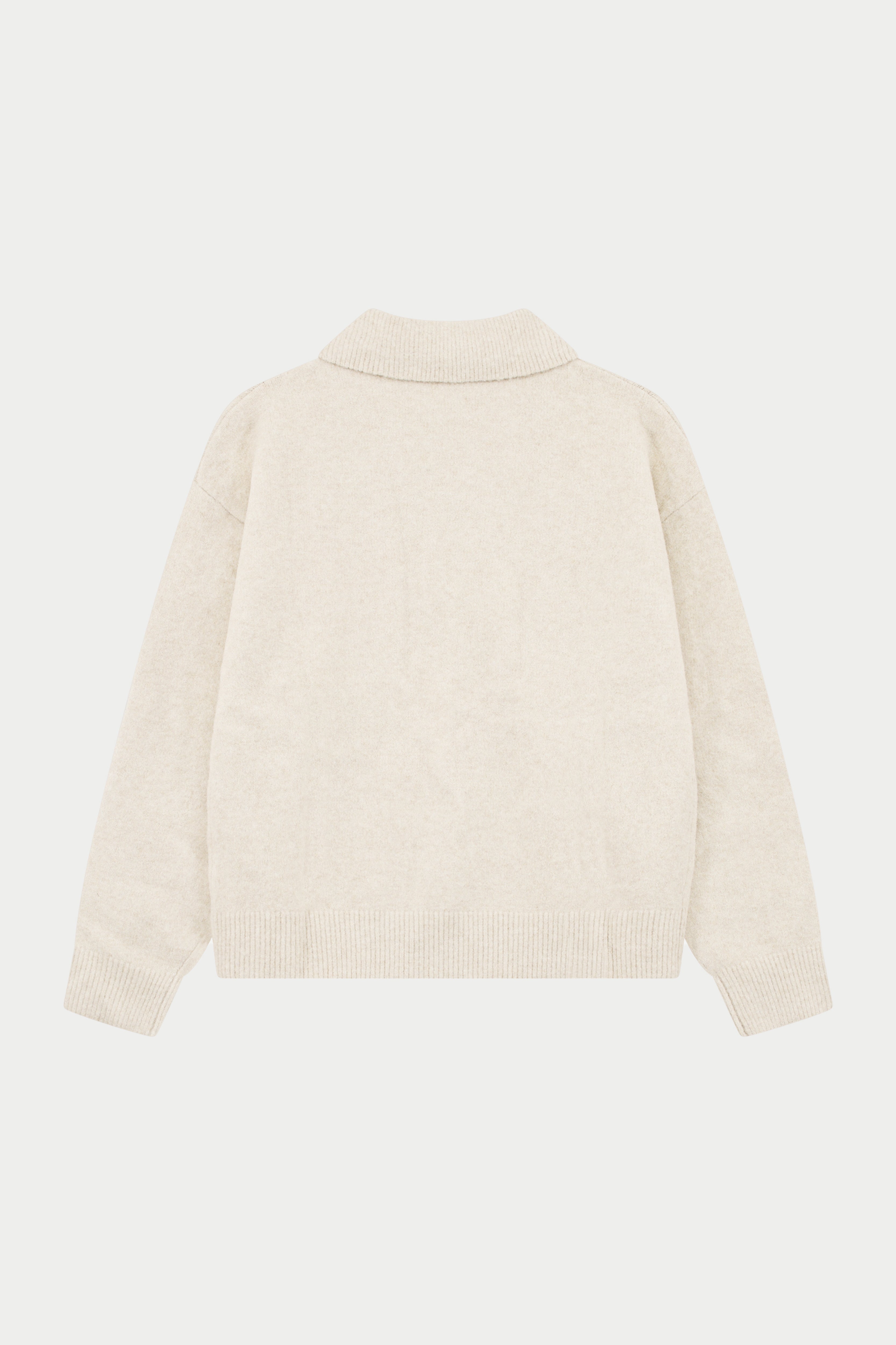 MONOGRAM FLUFFY KNIT POLO - BEIGE