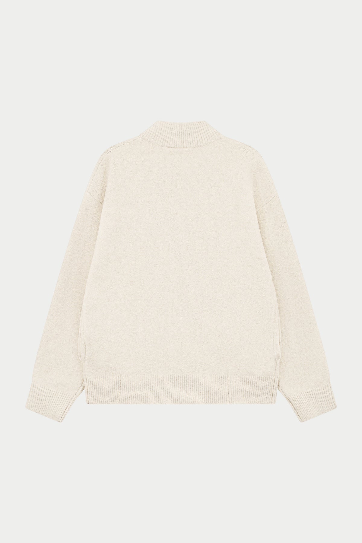 MONOGRAM FLUFFY KNIT ZIP THROUGH - BEIGE