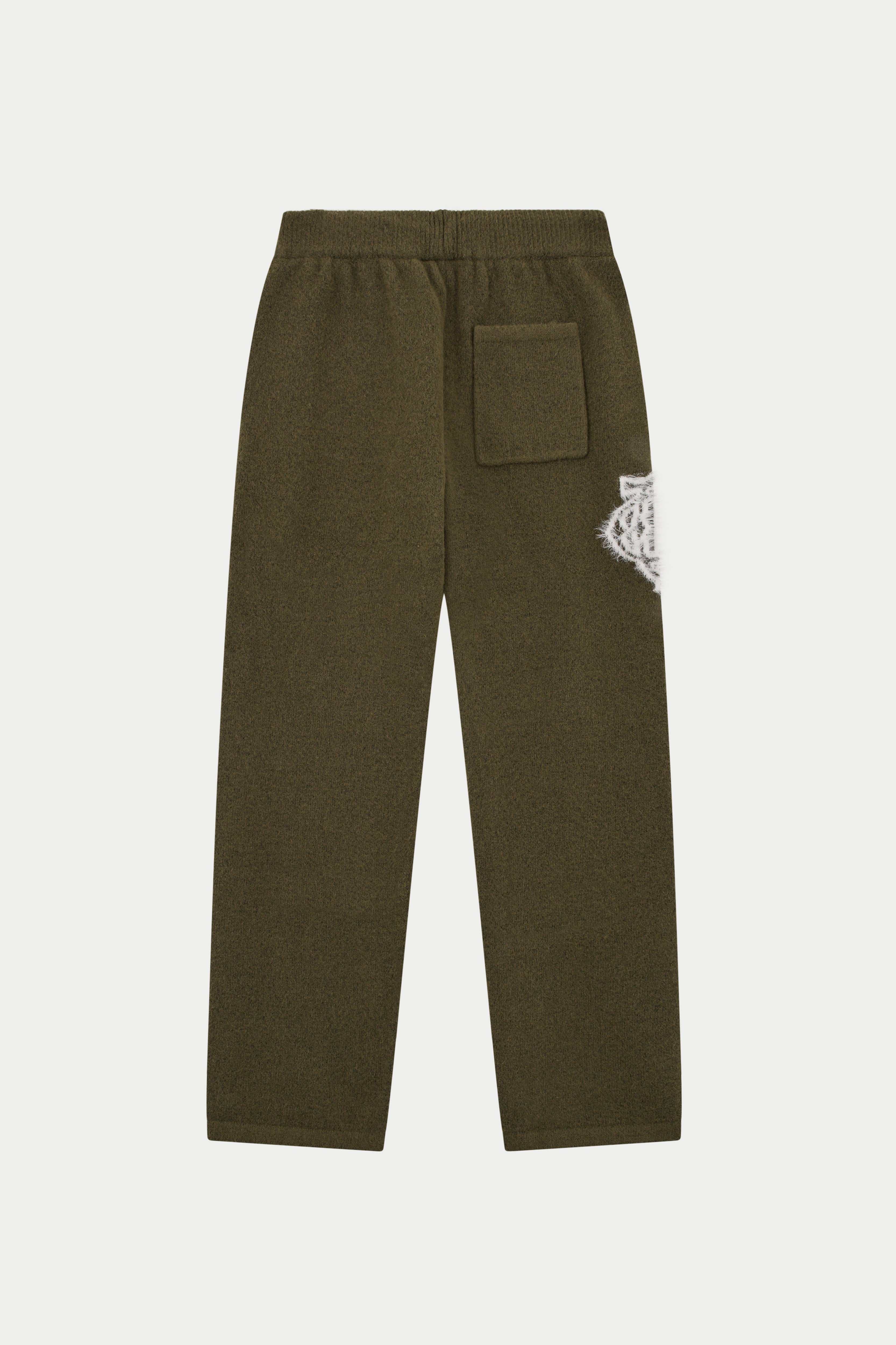 MONOGRAM FLUFFY KNIT JOGGERS - KHAKI