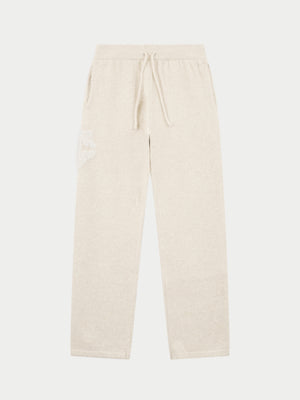 MONOGRAM FLUFFY KNIT JOGGERS - BEIGE