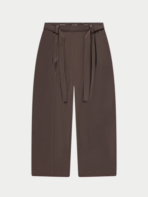 SMART BARREL TROUSER - BROWN