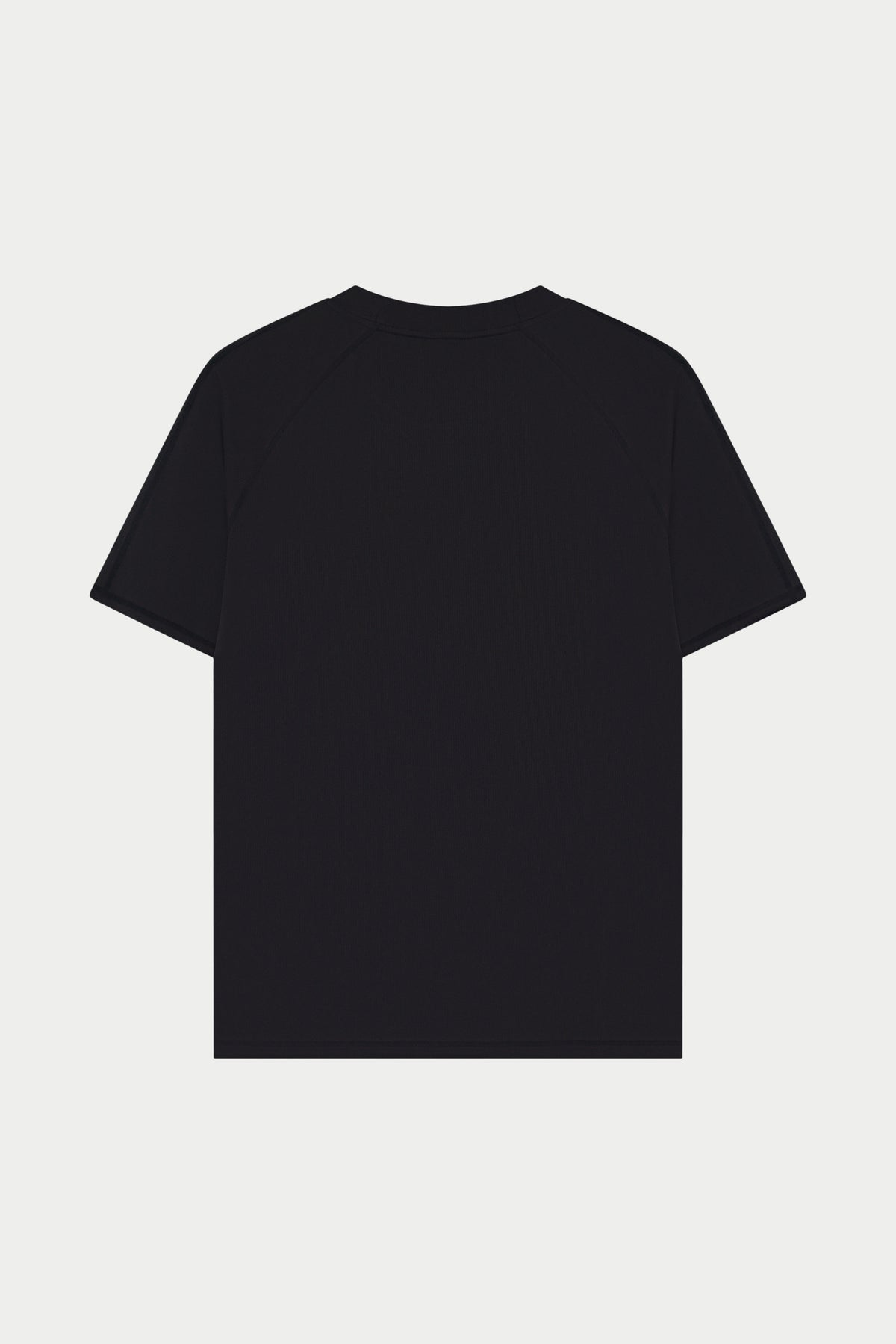 Men's Short Sleeved Training Top in Black – flat lay back view