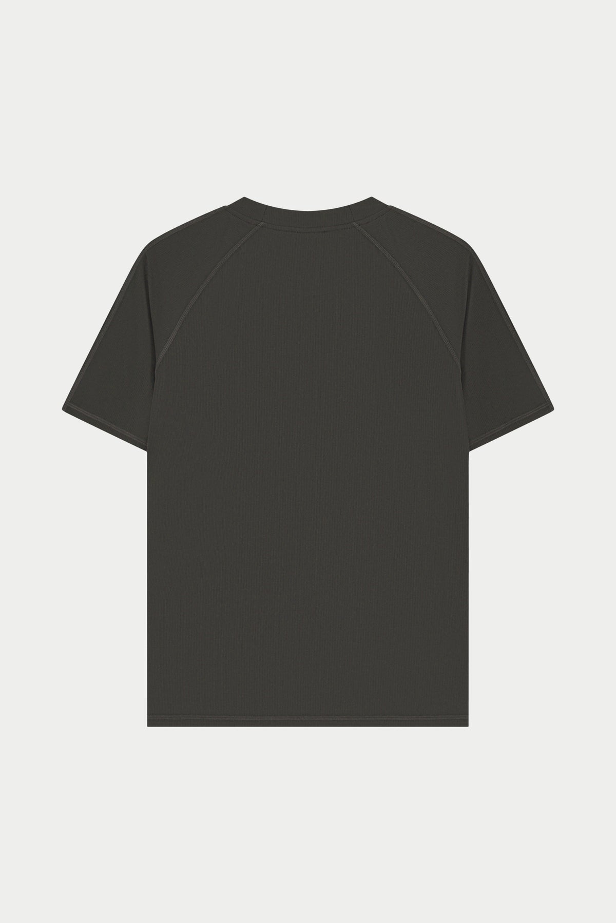 Men's Short Sleeve Training Top in Charcoal – flat lay back view