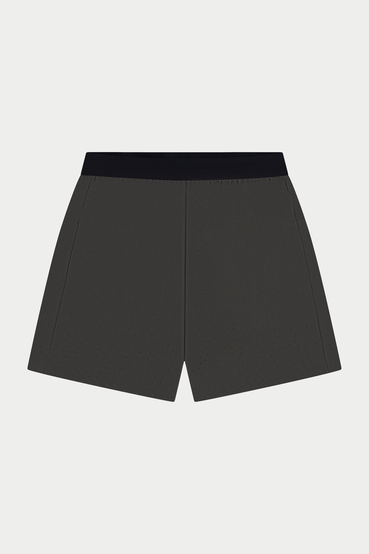 Men's Training Short in Charcoal – flat lay front view
