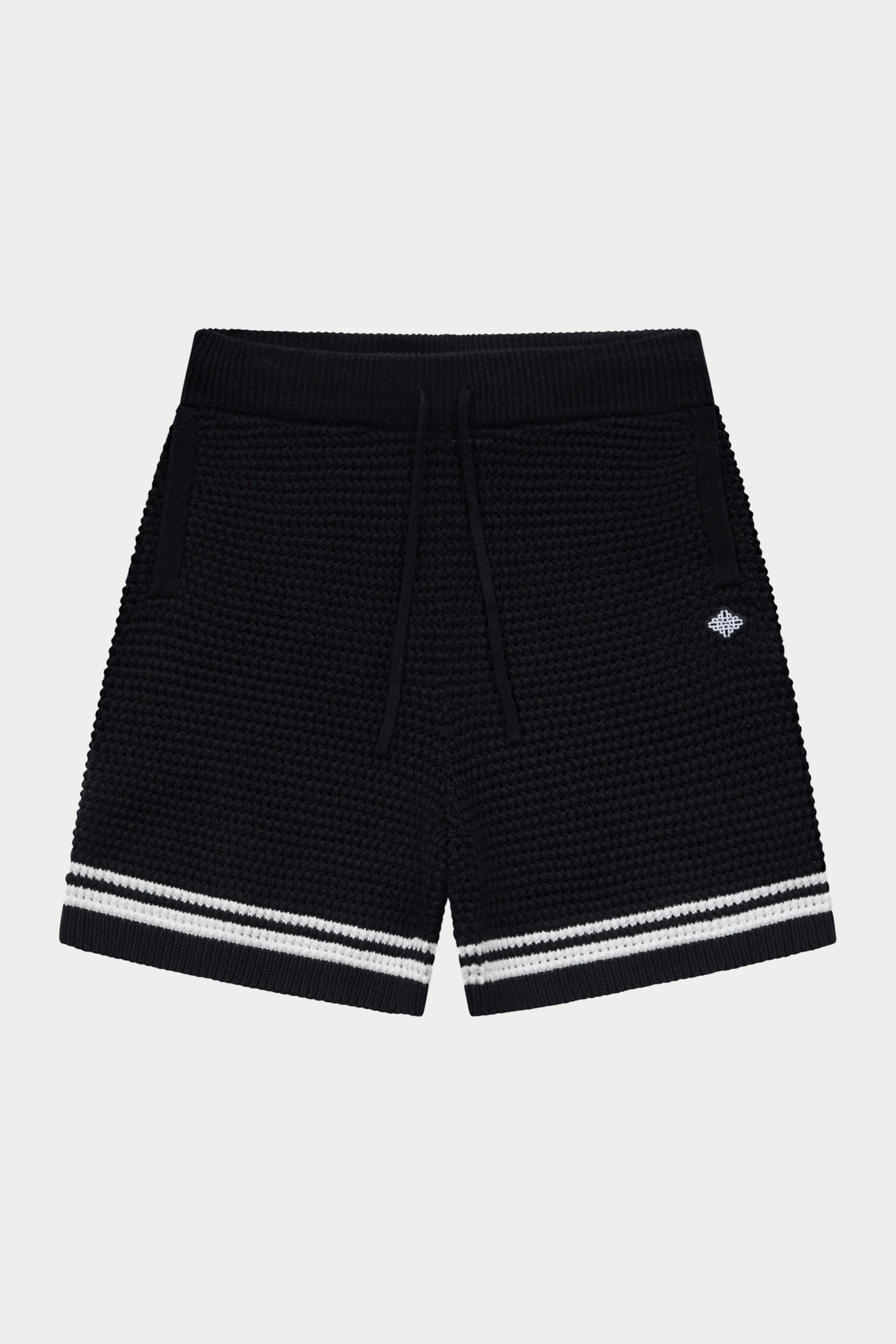 CROCHET KNITTED SHORTS - BLACK