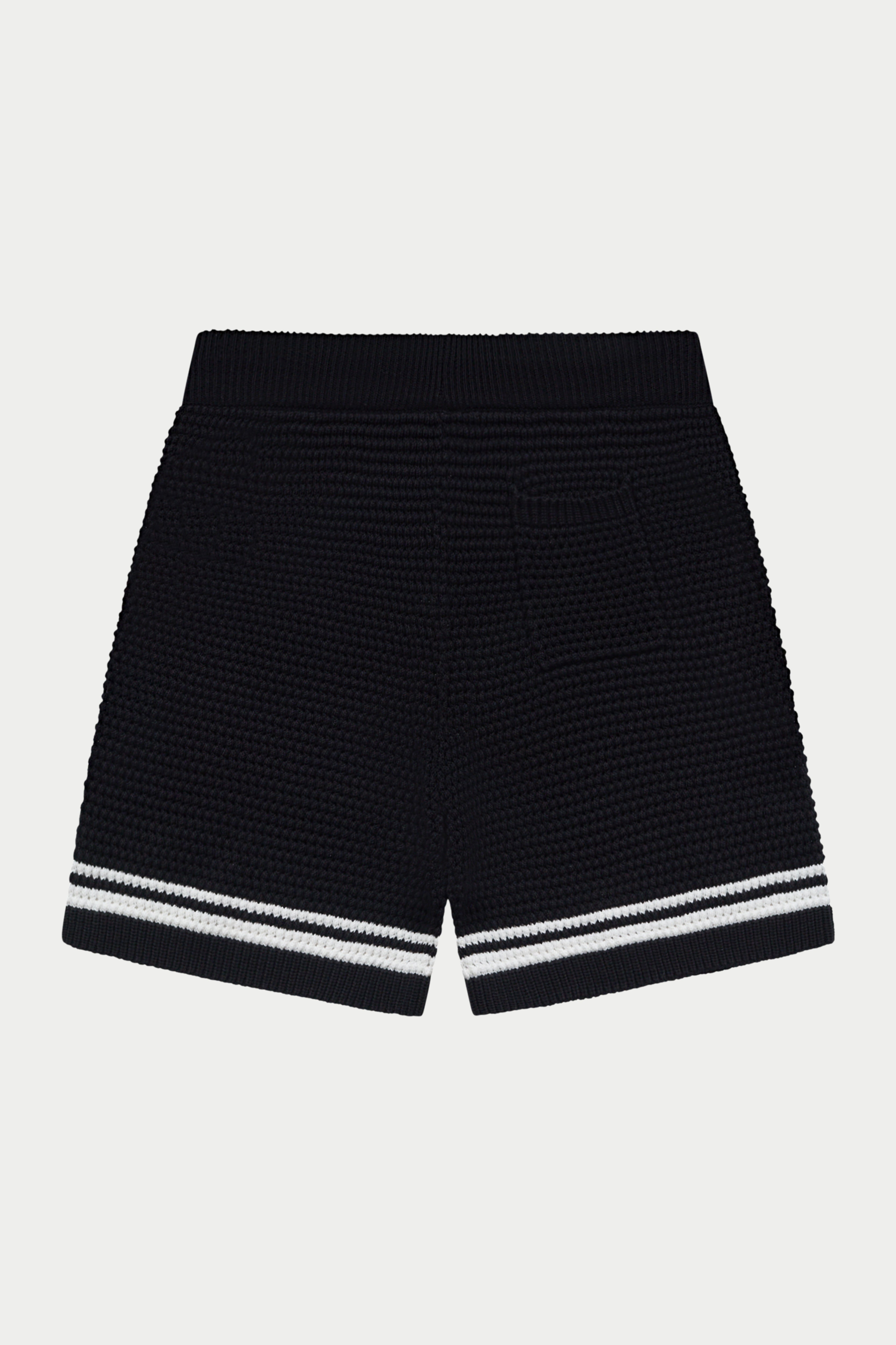 CROCHET KNITTED SHORTS - BLACK