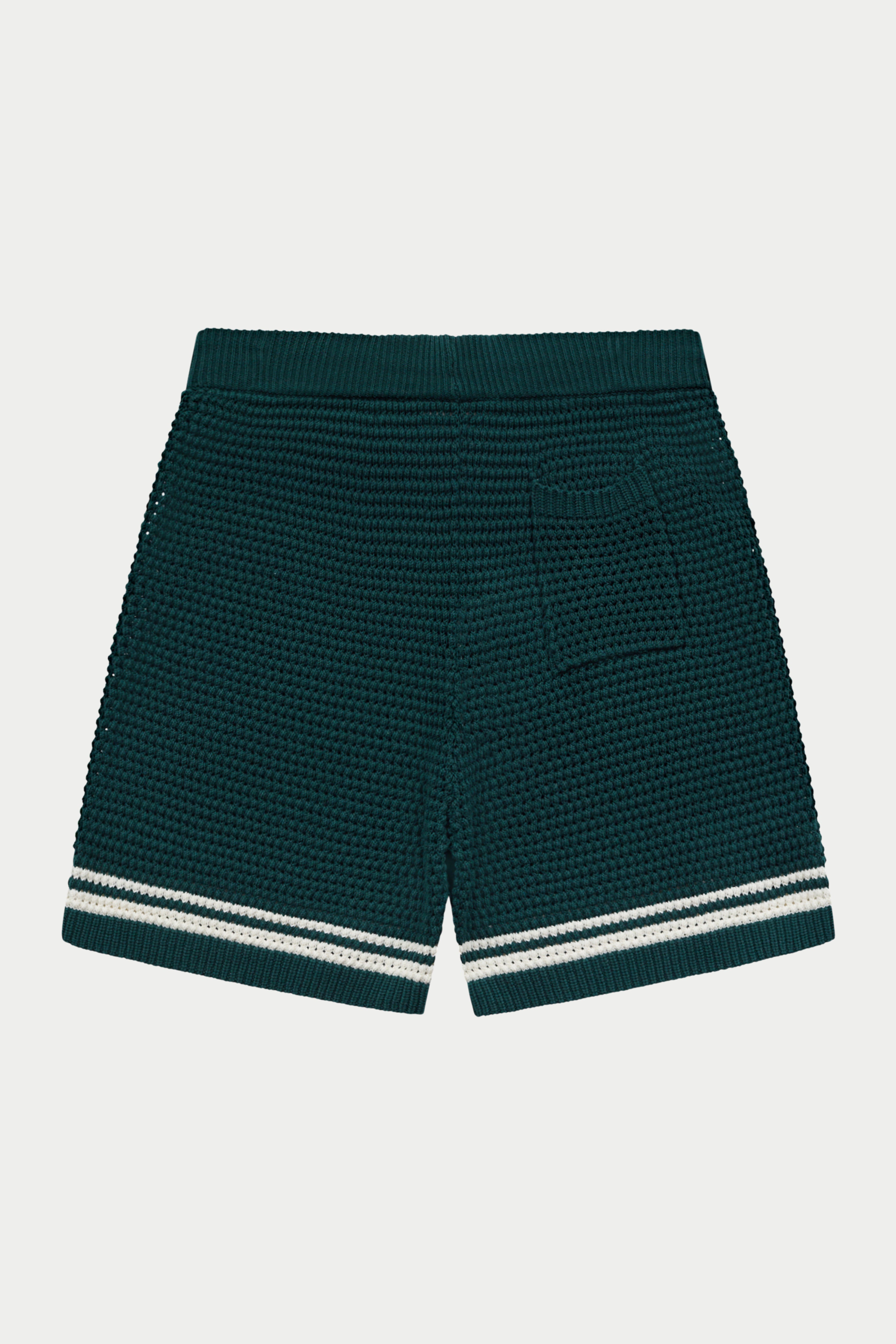 CROCHET KNITTED SHORTS - FOREST GREEN