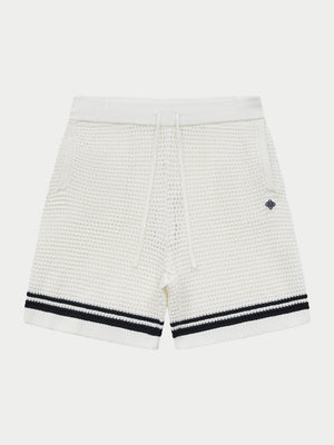 CROCHET KNITTED SHORTS - WHITE