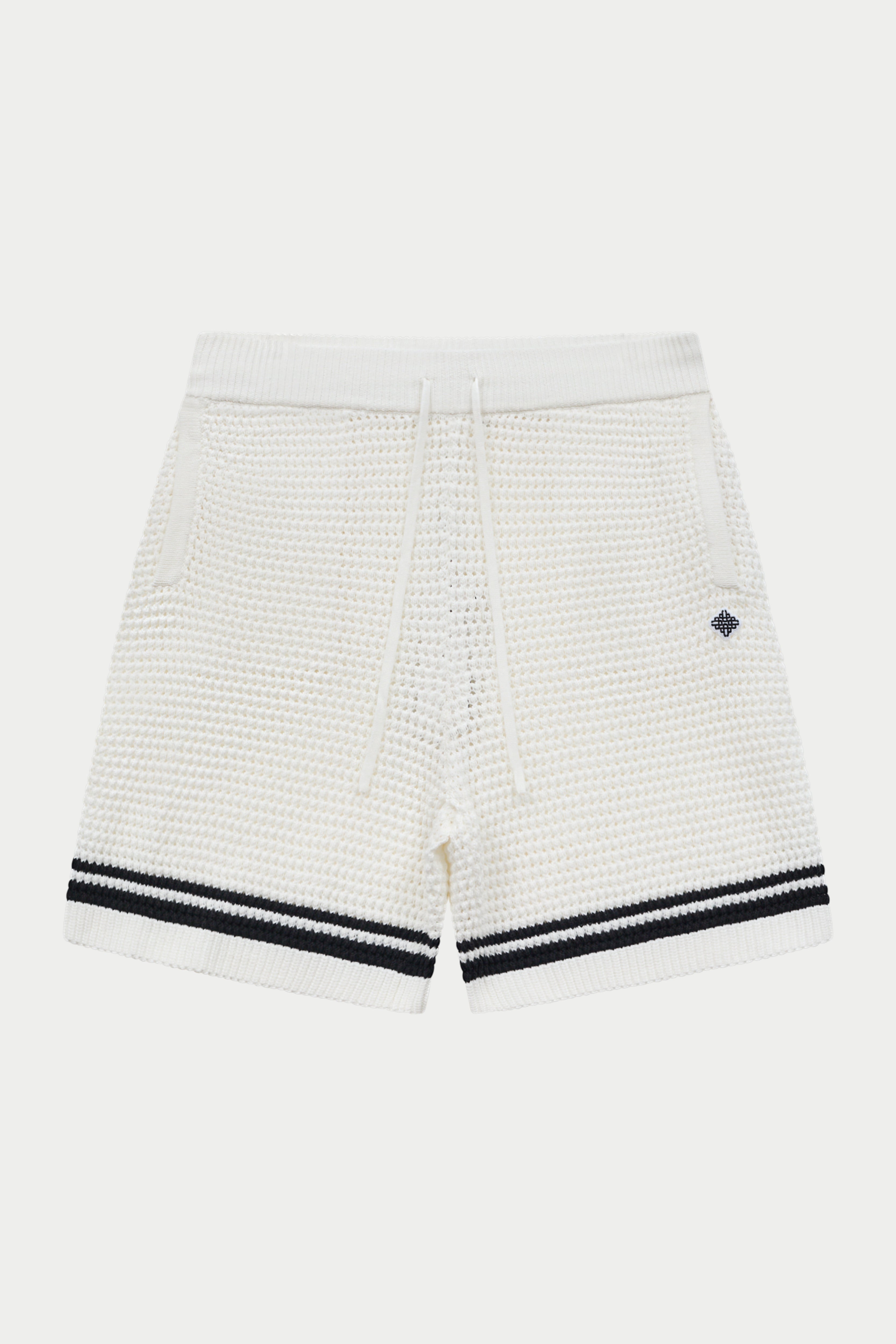CROCHET KNITTED SHORTS - WHITE