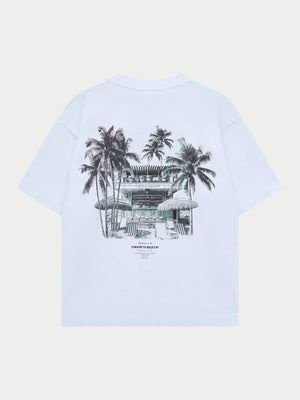 BEACH CLUB GRAPHIC T-SHIRT - WHITE GREEN