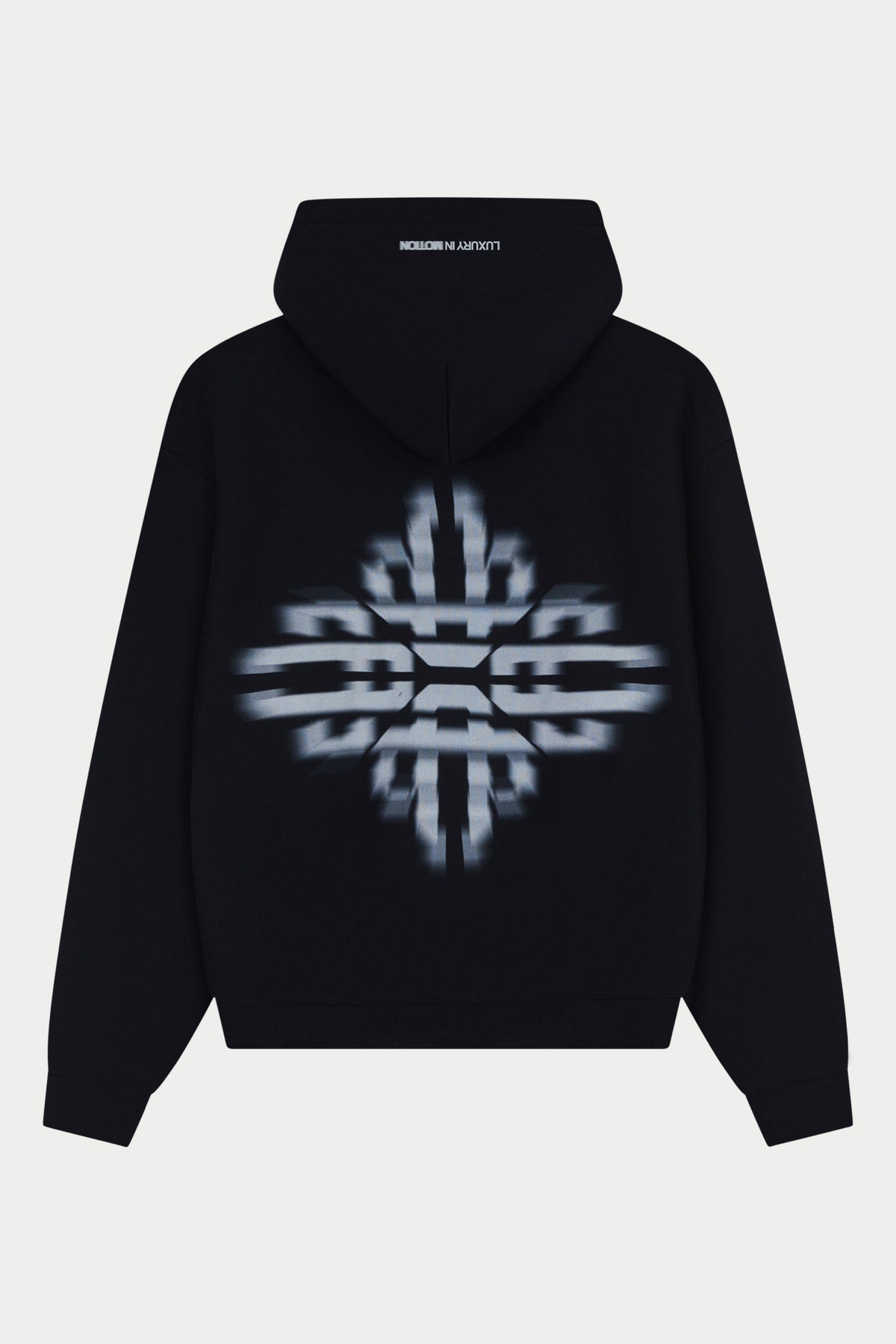 LUXURY IN MOTION GRAPHIC ZIP THROUGH HOODIE - BLACK