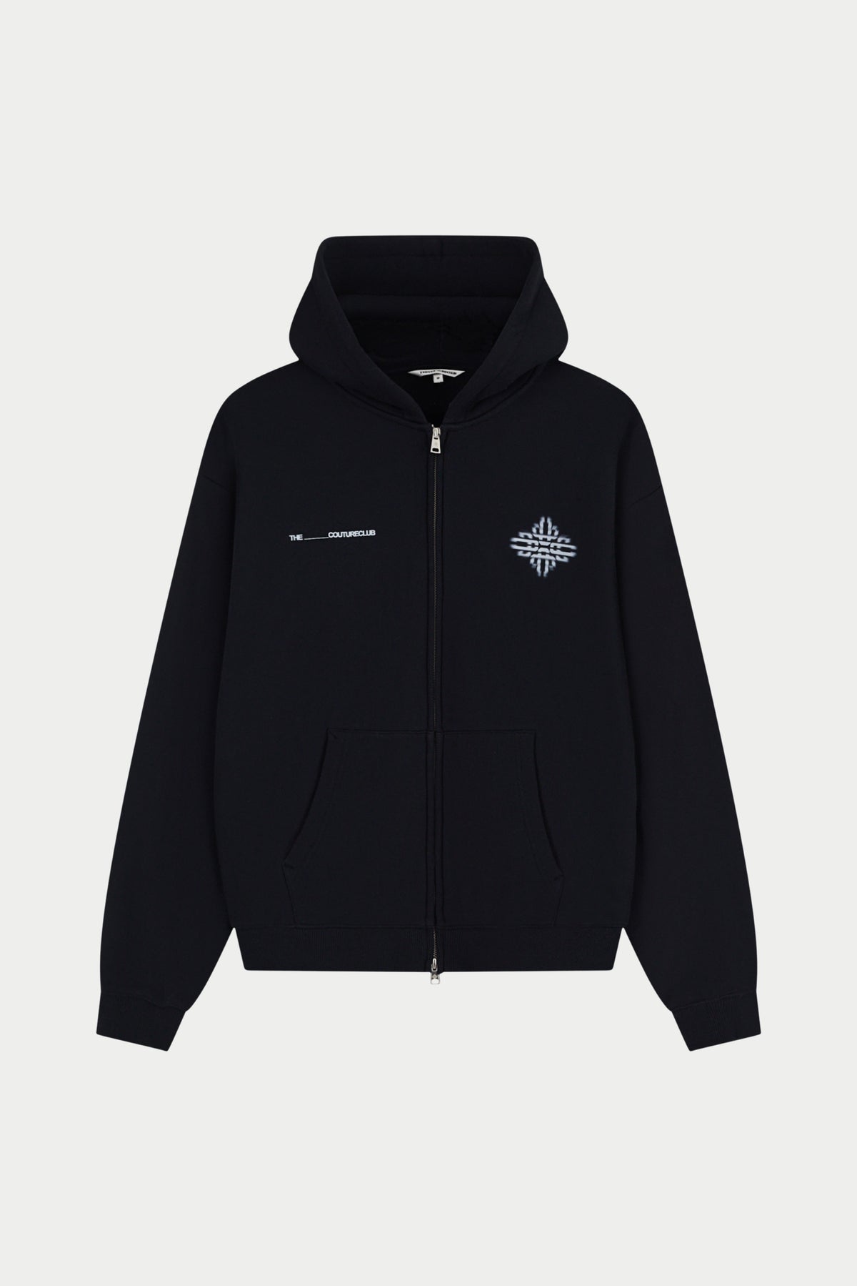 LUXURY IN MOTION GRAPHIC ZIP THROUGH HOODIE - BLACK