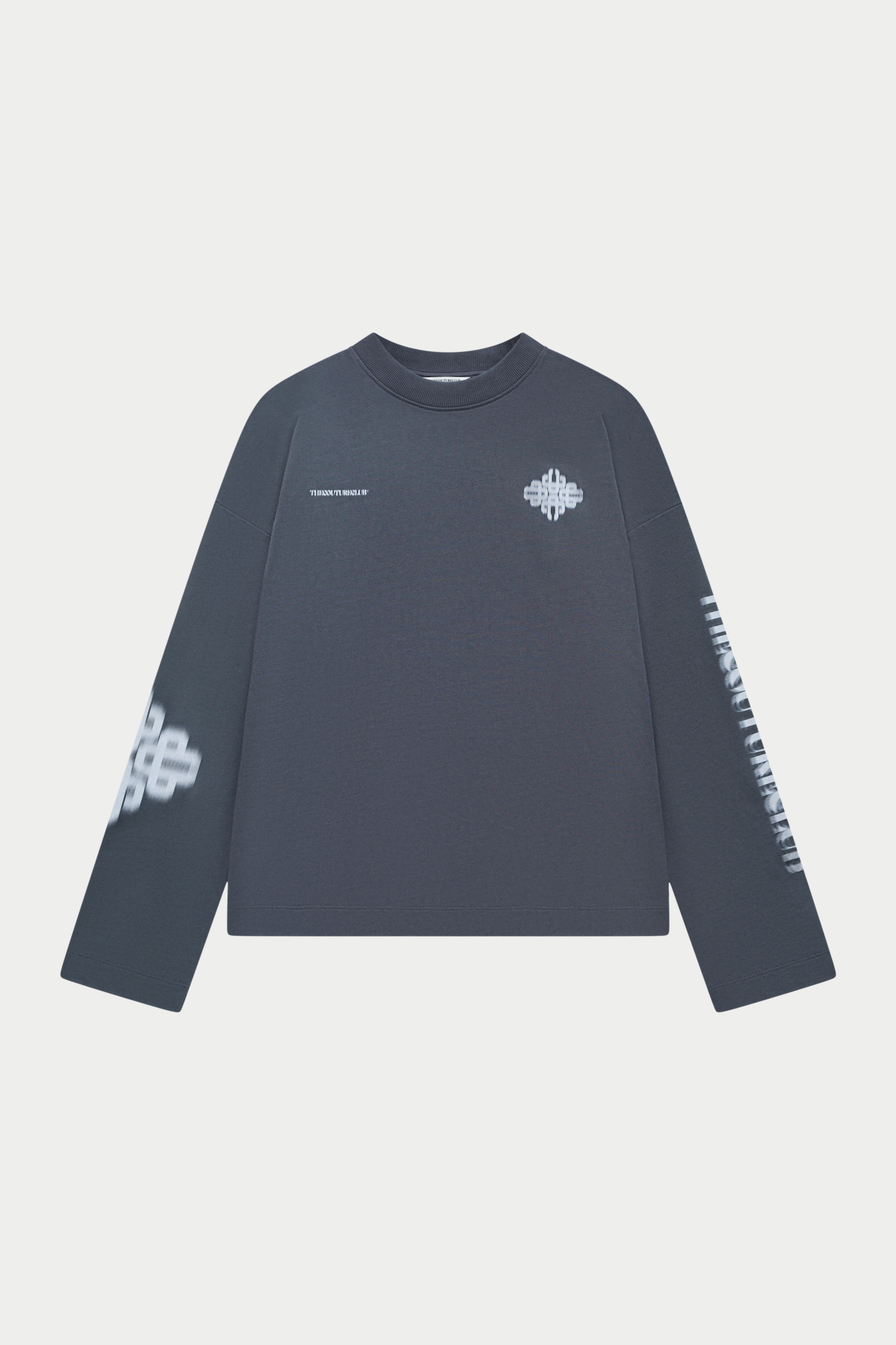 MOTION BLURRED LONG SLEEVE T-SHIRT - CHARCOAL